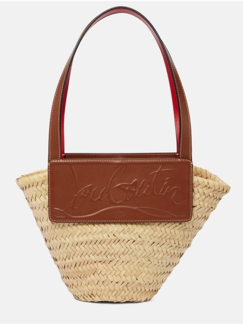 Christian Louboutin Loubishore Small Raffia Tote with COA